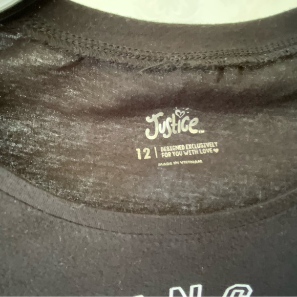 Justice, Girls Butterfly Black T-Shirt SZ(12) - Picture 4 of 4